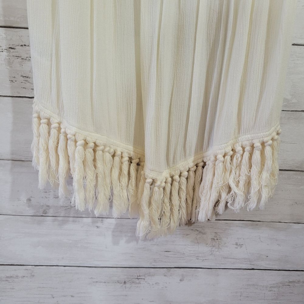 Entro Boho Fringed Cardigan/Cover Up in Cream Size Small - Picture 7 of 10